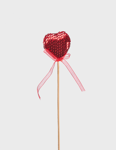Pick corazón lentejuelas