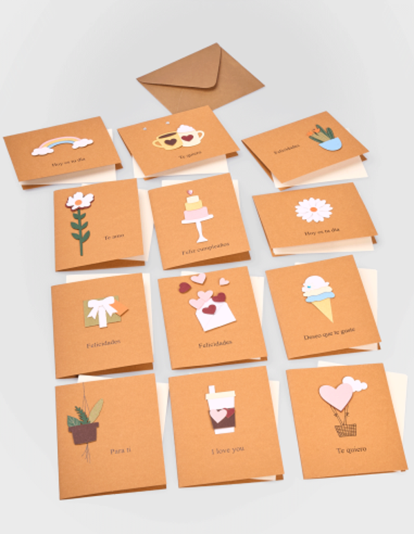 Tarjetas Kraft Relieve