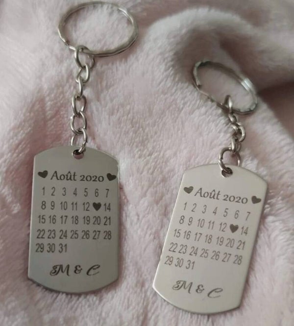 Porte cles calendrier