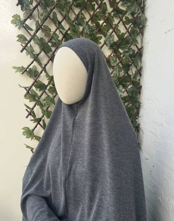 Winter Khimar Donkergrijs