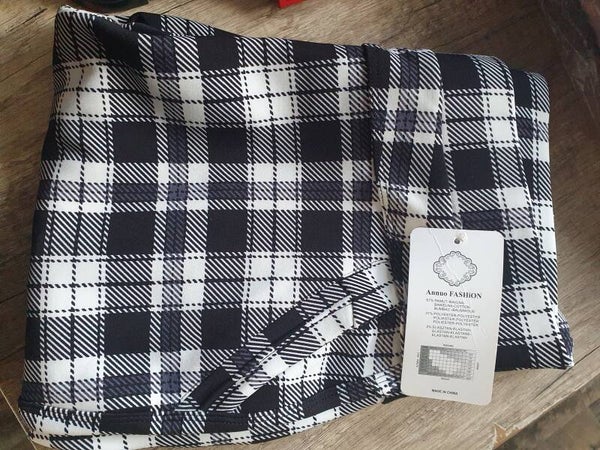 Comfortbroek blokje zwart/wit