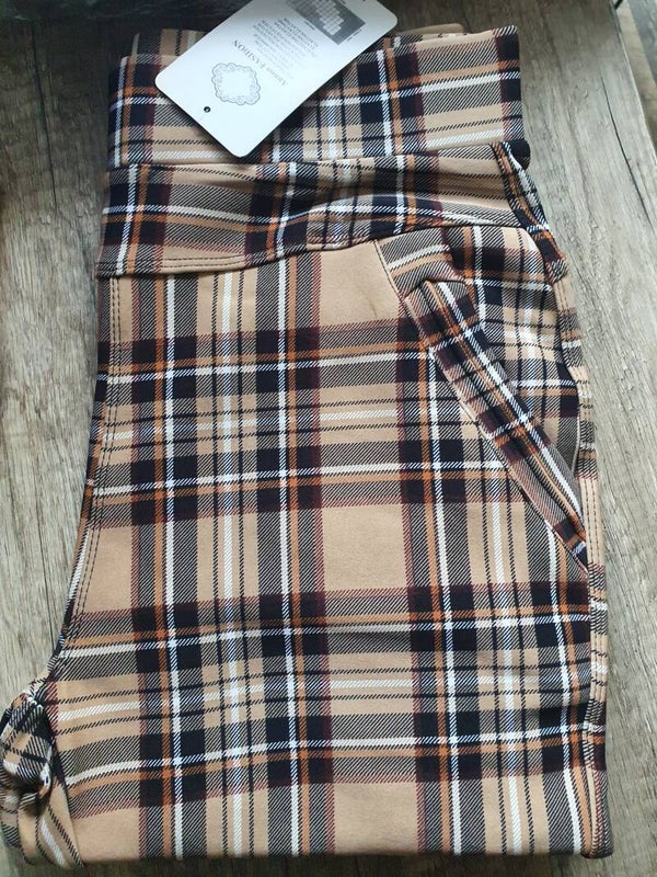 Comfortbroek blokje bruin