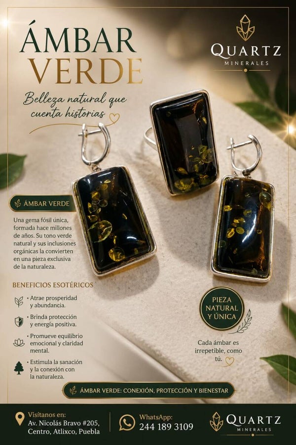 Juego de joyería Ámbar Verde
