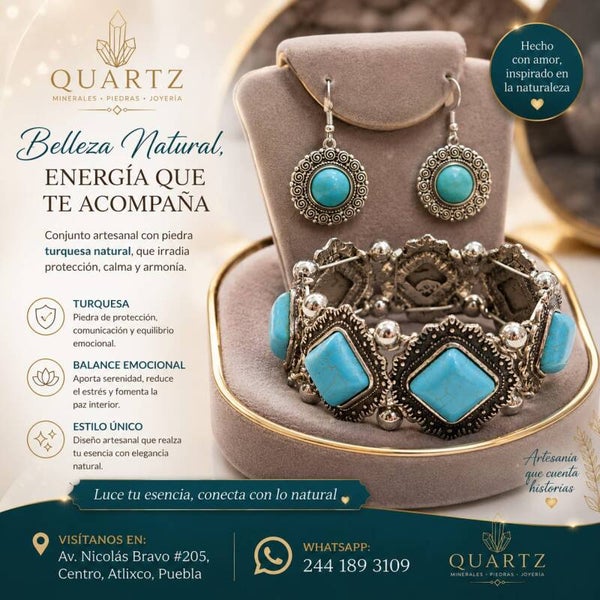 Arete &Pulsera Turquesa
