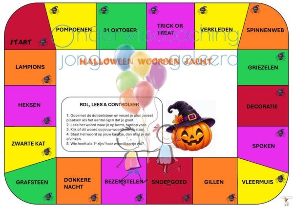 Halloween Woorden Jacht - Nederlandse & Engelse versie