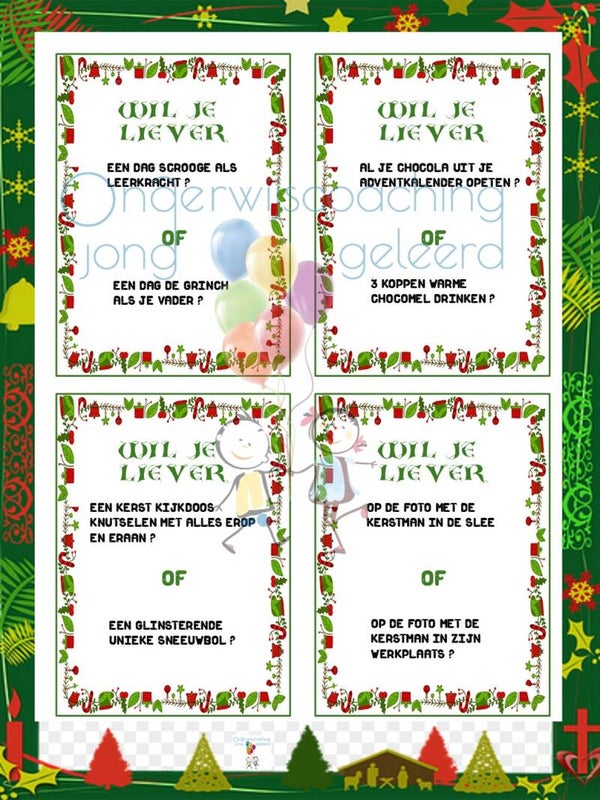 Dilemmakaartjes Kerst 🎄