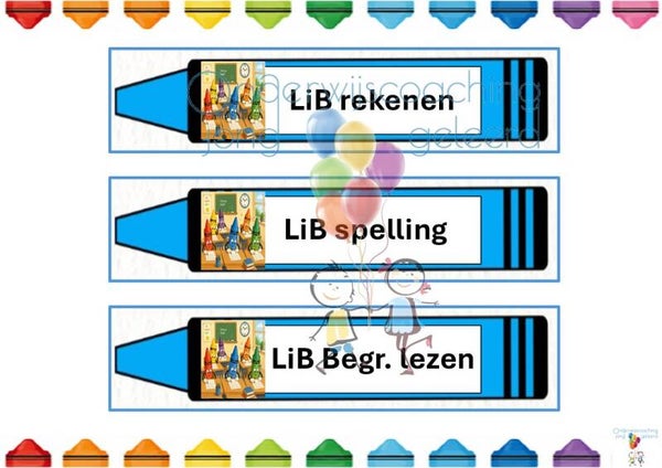 Dagritmekaartjes crayon allerlei (36) - keuze met of zonder plaatje