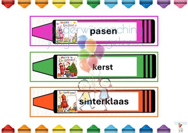 Dagritmekaartjes Feestdagen e.d.