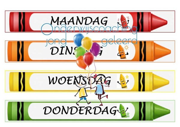 Kleurrijke dagen van de week
