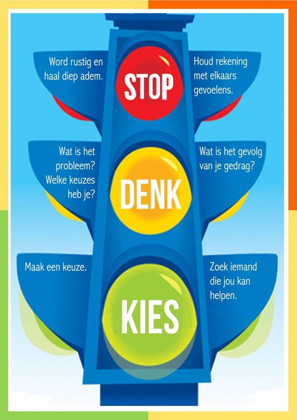 Stop, Denk, Doe kaarten en stoplicht 🚦