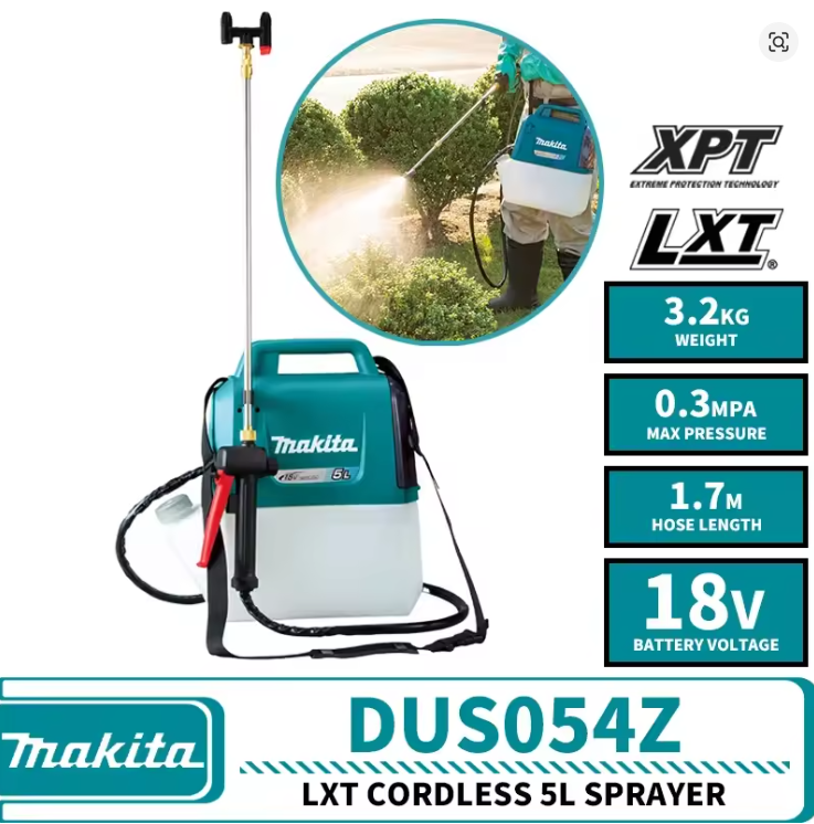 Makita DUS054Z 18V LXT Cordless 5L Sprayer Lithium Garden Power Tools, Outdoor, Water, Pesticide Spraying