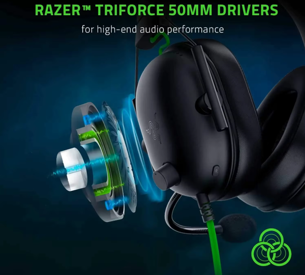 New Razer BlackShark V2 X Wired Esports Headset Advanced Passive Noise Cancellation, 7.1 Surround Sound, Hyperclear Cardioid Mic