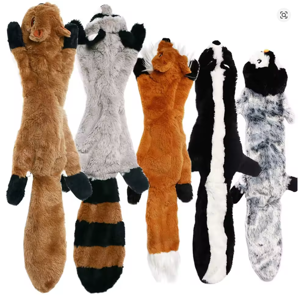 Funny Simulated Animal No Stuffing Dog Toy with Squeakers Durable Stuffing less Plush Squeaky Dog Chew Toy Crinkle Pet Squeak Toy