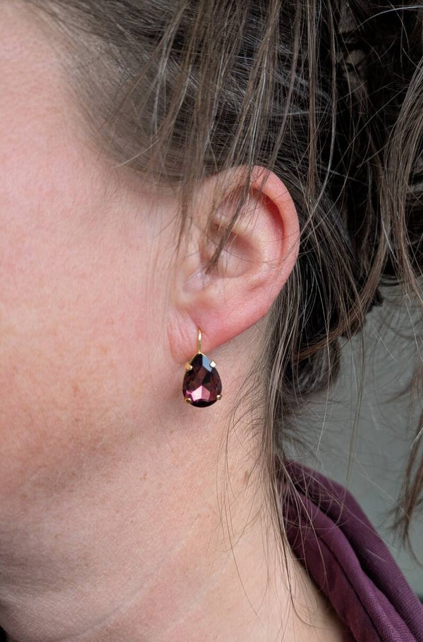 Rita Swarovski drop bordeaux