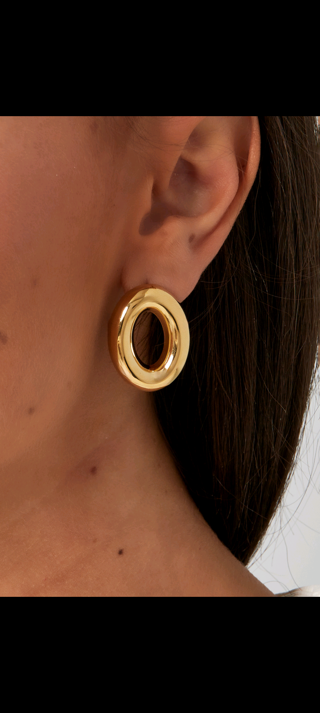 Oval pretty basics oorbellen zilver of goud