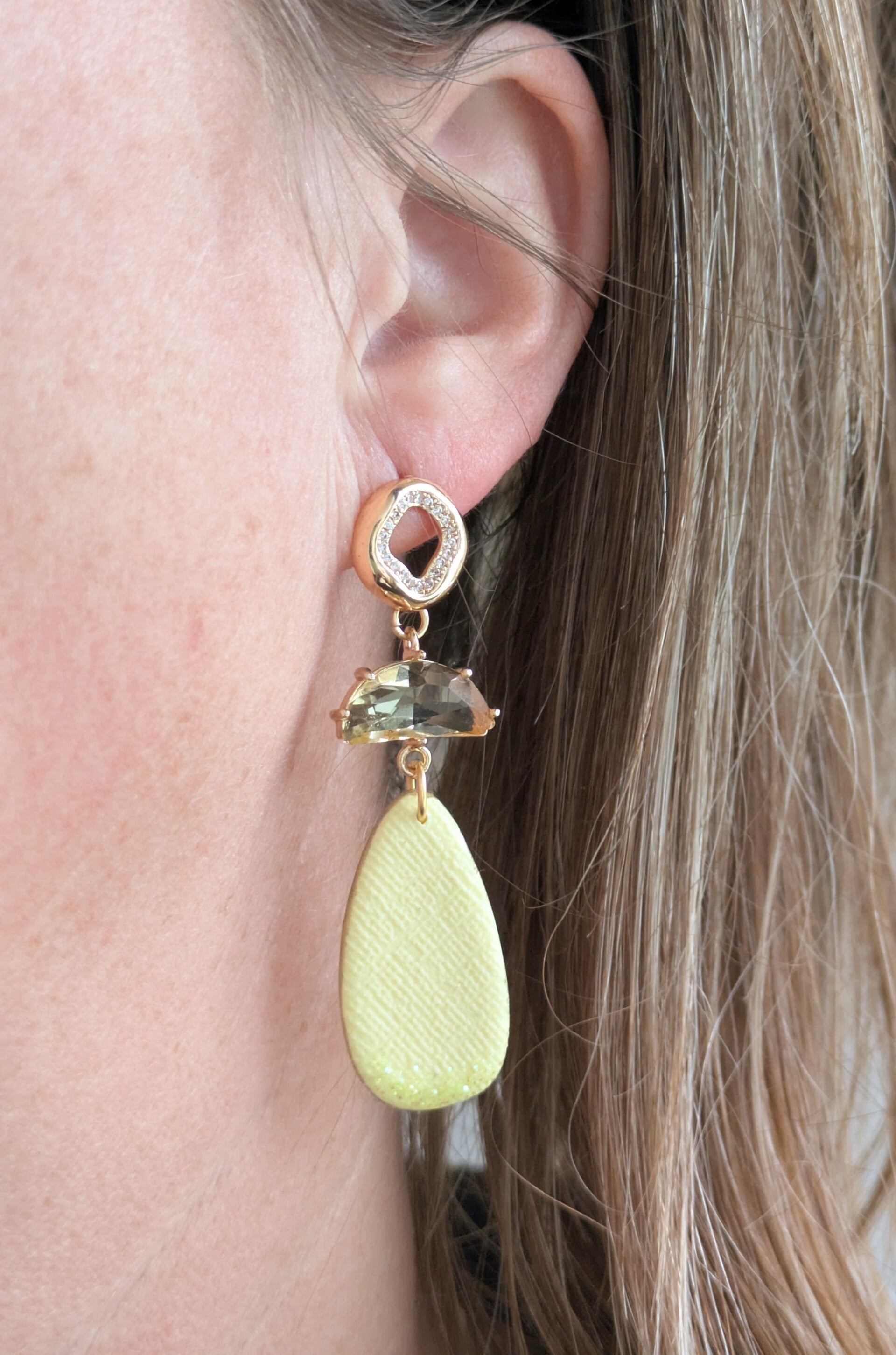 Yellow treasure oorbellen