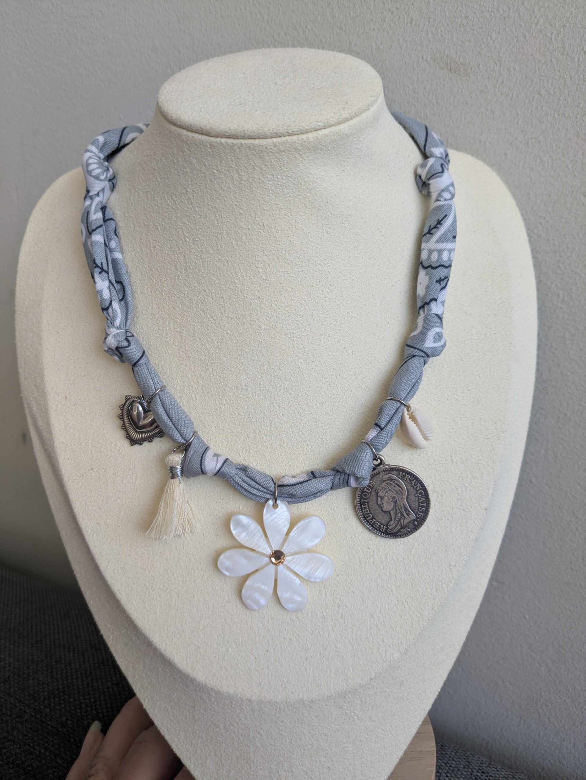 Bandana Ketting Grijs