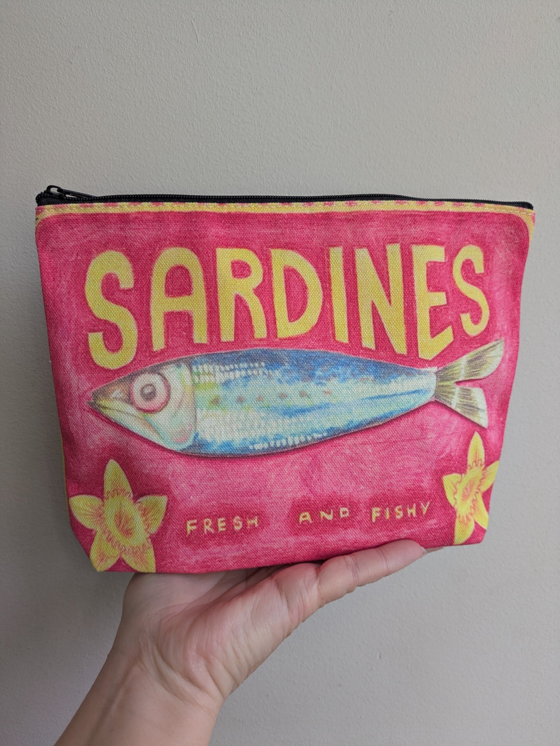 Etui met Sardines print roze