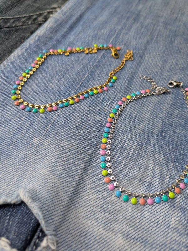 Multicolor bangles enkelbandje