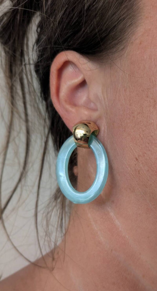 Oval link oorbellen