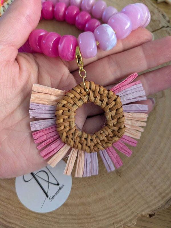 Raffia Hexagon pink