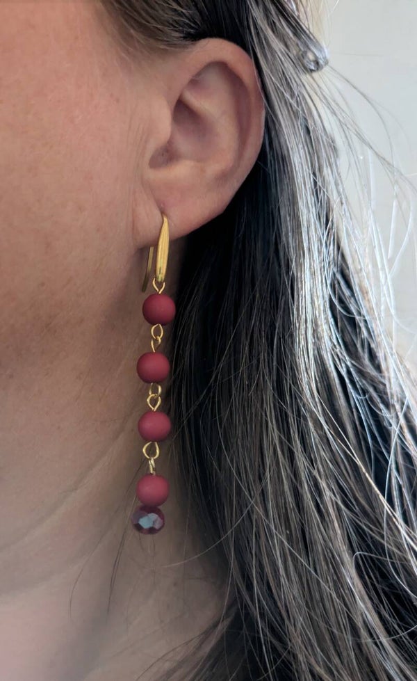 Chain beads oorbellen