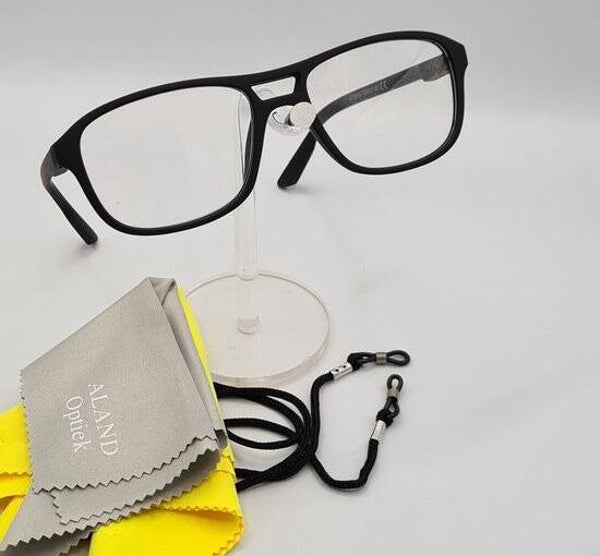 Unisex leesbril / bril op sterkte / zwart 013549 / Leuke trendy unisex montuur met microvezeldoekje en koord / lunette de lecture / leesbril met doekje / Lunettes / Aland optiek