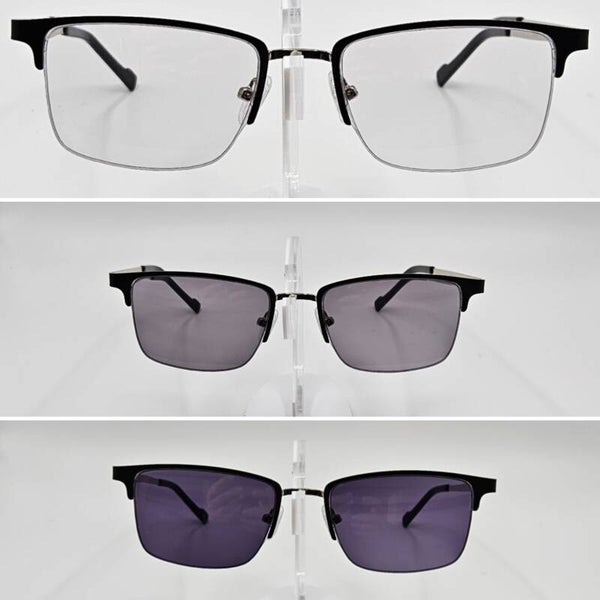 Afstandbril / min bril voor veraf met meekleurende glazen, GEEN LEESBRIL, unisex fotochromische bril op sterkte, kameleon bril met grijze min-glazen (binnen helder, buiten donkerder) / zonnebril BIJZIEND BRIL / 2135 Aland optiek