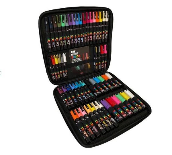 Uni POSCA Marker Pen & Case set of 54 Assorted Colours