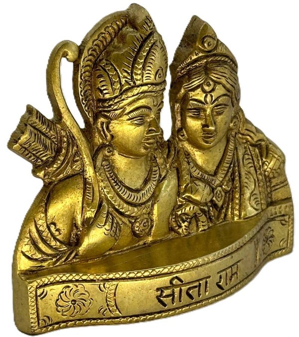 Seetha Ram Brass Idol; Ram Sita Idol; Weight:0.67 kg; Length: 5.3 in; Width: 1.5 in; Height: 4.5 in