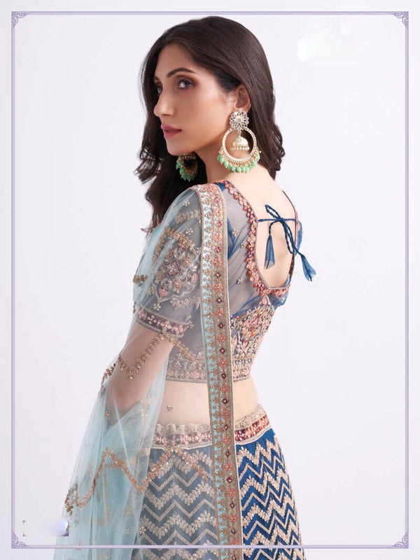 Lehenga Blouse- Persian Blue- 1061
