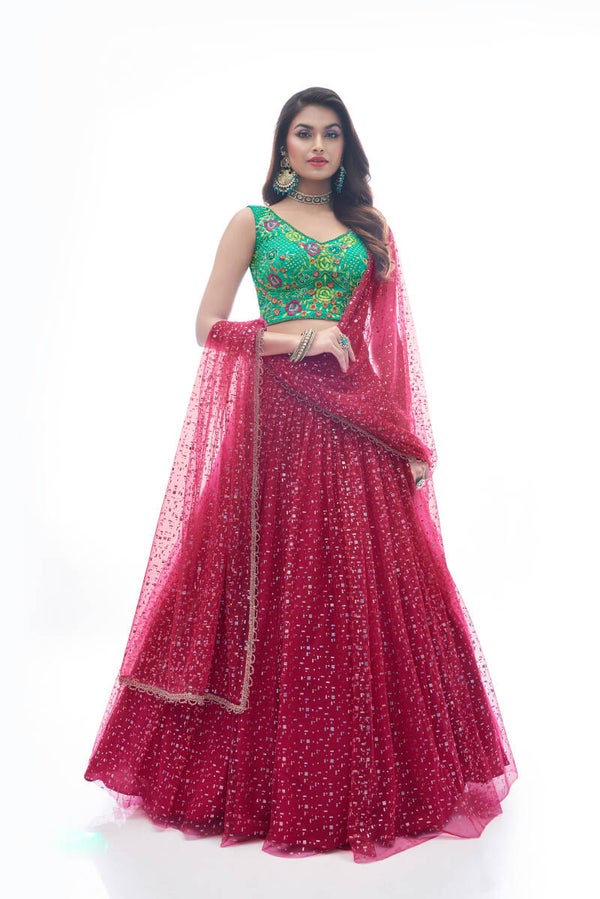 Net Partywear Lehenga- 1029