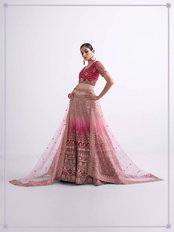 Lehenga Blouse- Shaded Rani- 1064