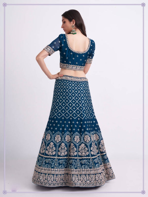 Lehenga Blouse- Teal Blue-1066