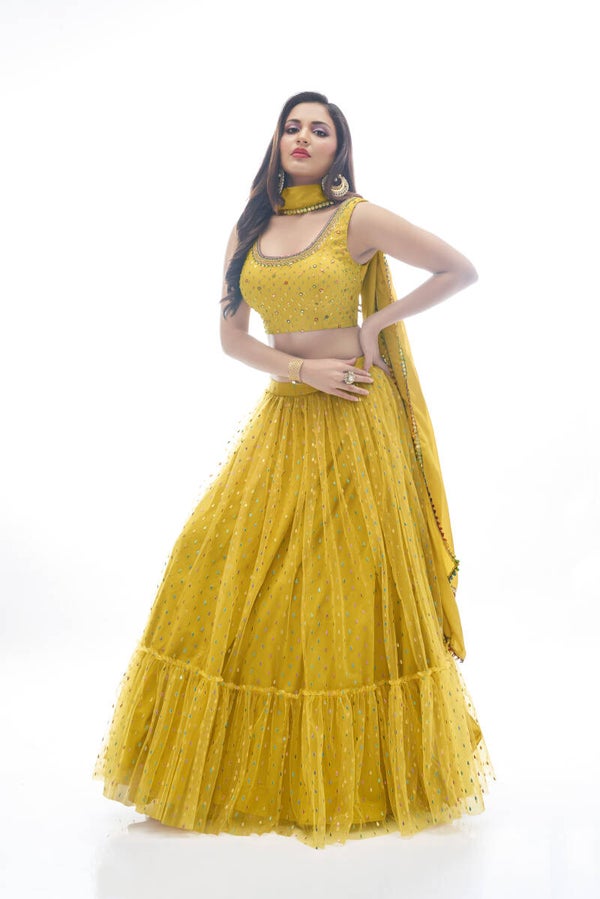 Net Partywear Lehenga 1009