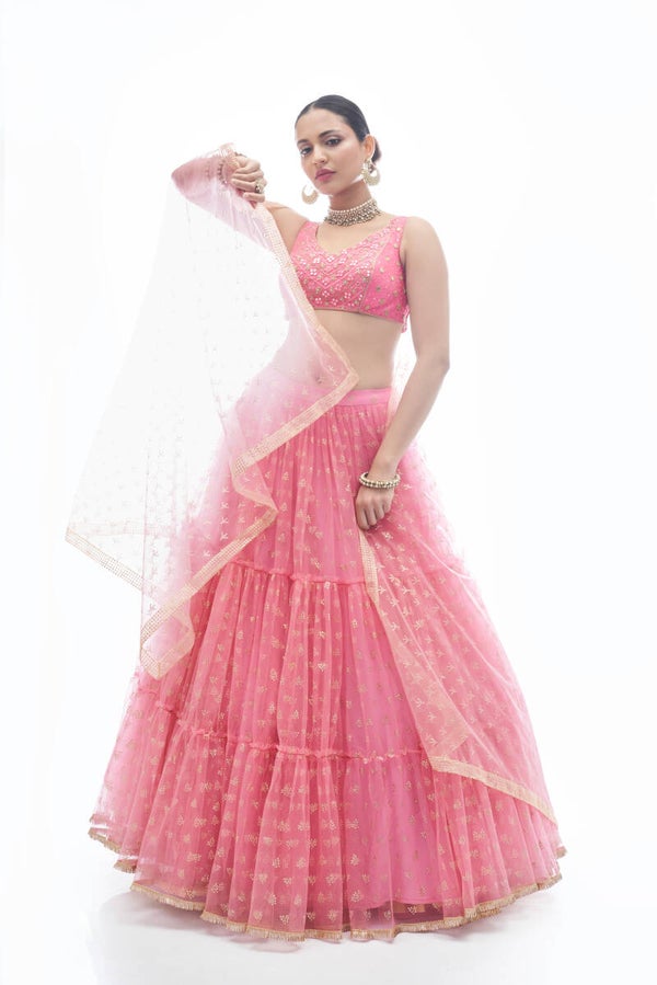 Net Partywear Lehenga 1023