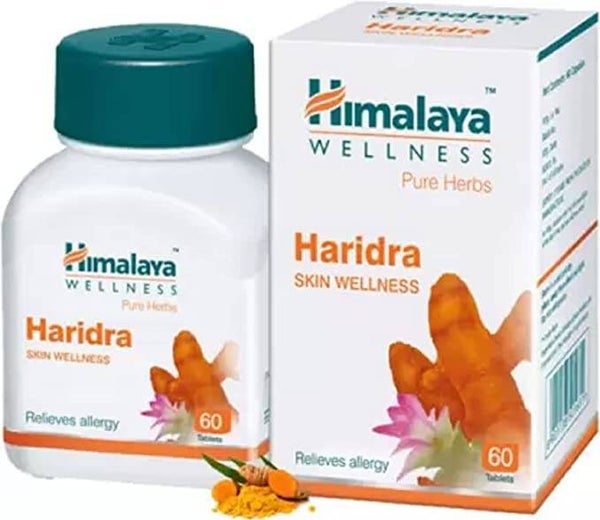 HIMALAYA Pure Herbs Haridra Skin Wellness Relieves Allergies 60 Tablets (Pack of 1)