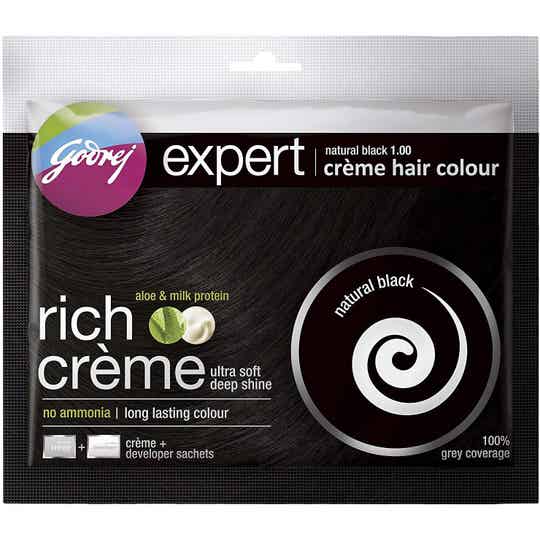 Godrej Expert Rich Creme Natural Black Hair Color - 20 Gm (0.7 Oz)