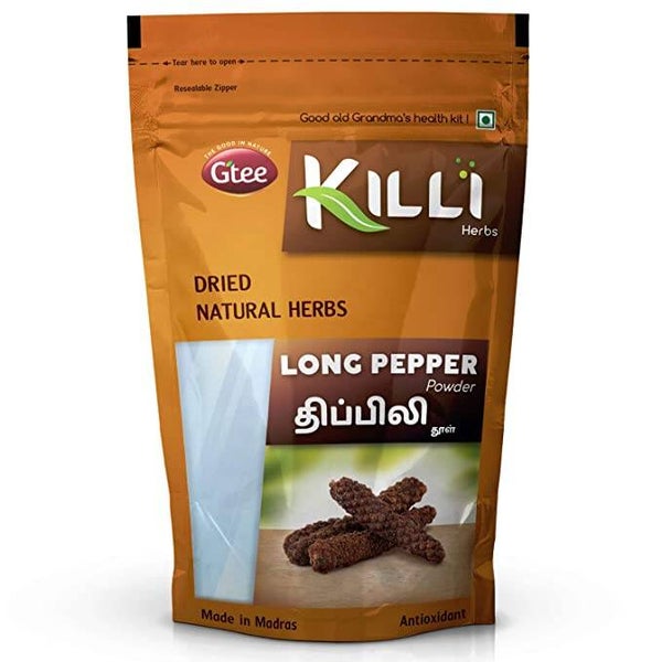 KILLI Long Pepper | Thippili | Piper longum | Pippali Powder, 100g