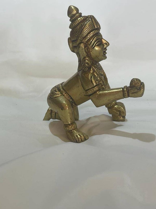 Baby Krishna Brass Statue