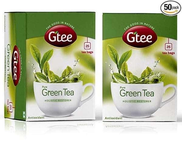 GTEE Green Tea Bags - Regular, 25 Tea Bags (Pack of 2)