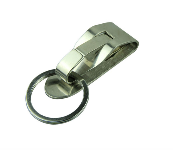 Riemclip sleutelhanger - Clip voor aan de riem - Security gesp - Metalen sleutelhouder met beveiliging - Staal / Metaal