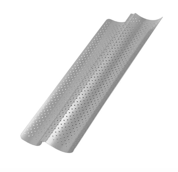 Stokbroodvorm - Stokbroodplaat - Deegvorm - Bakvorm - Anti-Plak Broodvorm - Staal - Overvorm voor baguettes, pistolets, broodjes en stokborden - Stalen baguettesvorm - Briochevorm - Bakspullen - Universeel