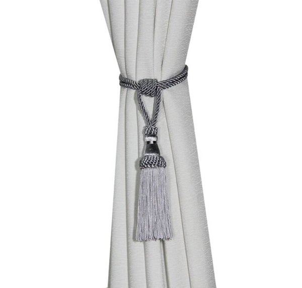 Luxe zilveren gordijnhanger - Gordijnkoord met kwast - Gordijnhaak - Gordijn embrasse - Gordijnhouder - Gordijn touw - Zilver