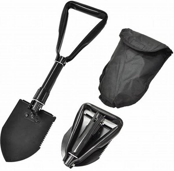 Opvouwbare veldschep - Pioniersschep met pikhouweel - 47 cm - Klapschep inklapbaar - Mini vouwschep - RVS staal/aluminium