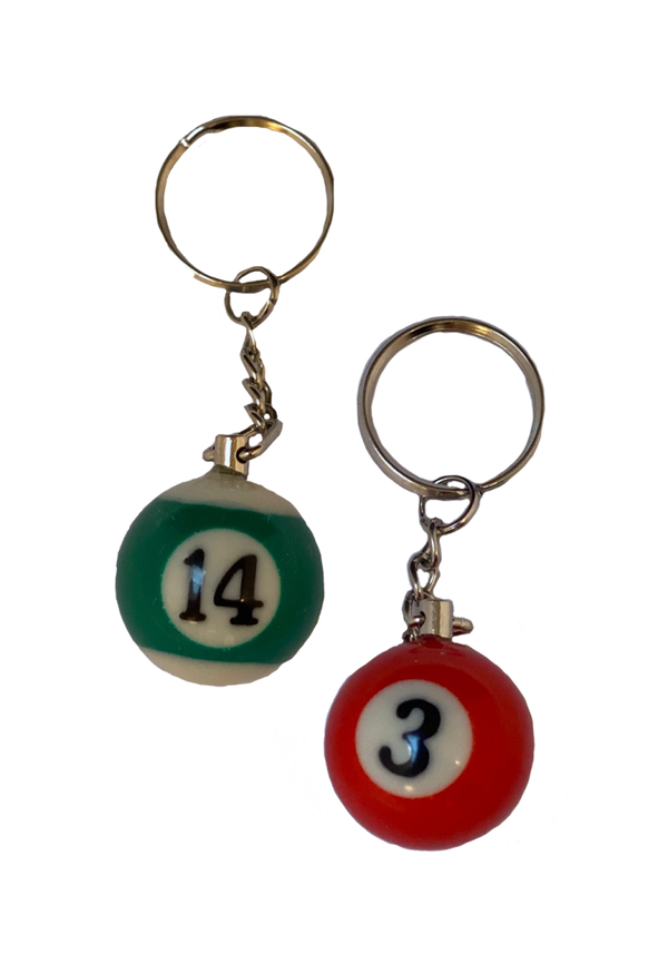 Set van 2 biljartbal sleutelhangers - Snooker bal - Poolen - Biljart sleutelhanger - Trendy ball keychain - 2 stuks