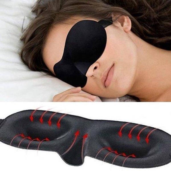Slaapmasker Deluxe - Oogmasker - Blinddoek - Black Eye Mask - Nachtmasker - Ooglapje zwart