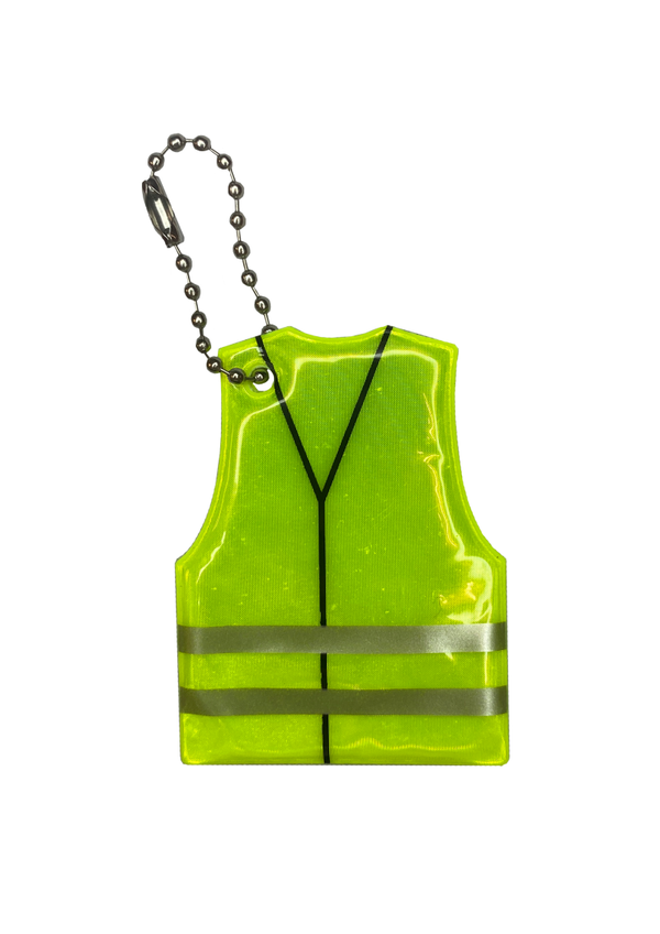 Sleutelhanger veiligheidsvest - Sport - Reflecterend hesje - Reflectie sleutelhanger met ketting - Veiligheidshesje - Geel