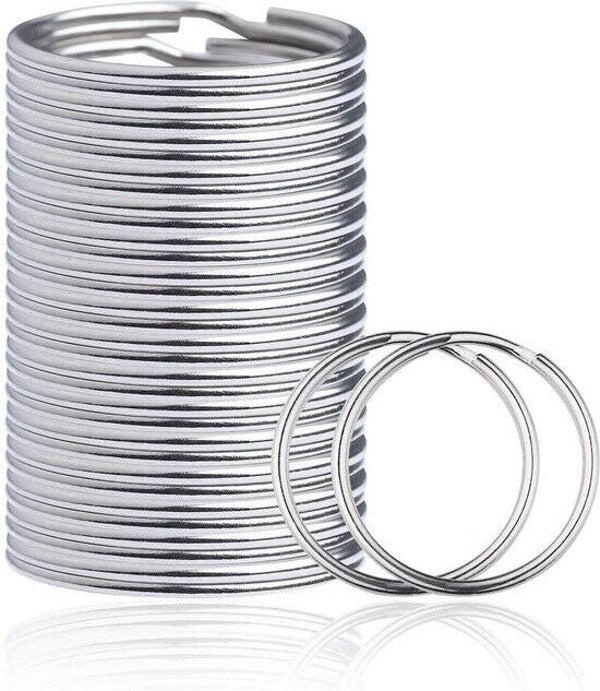 Sleutelringen RVS - 25 mm - Staal - 50 stuks - Sleutelhanger Ringen - Sleutelring set metaal - Zilver