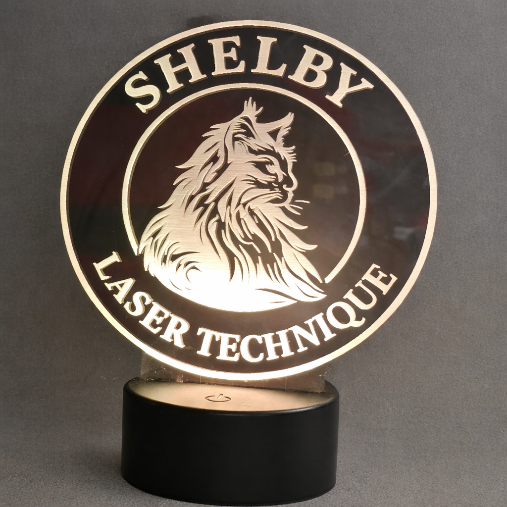 LED tafellamp met gegraveerd logo (met jouw eigen logo)